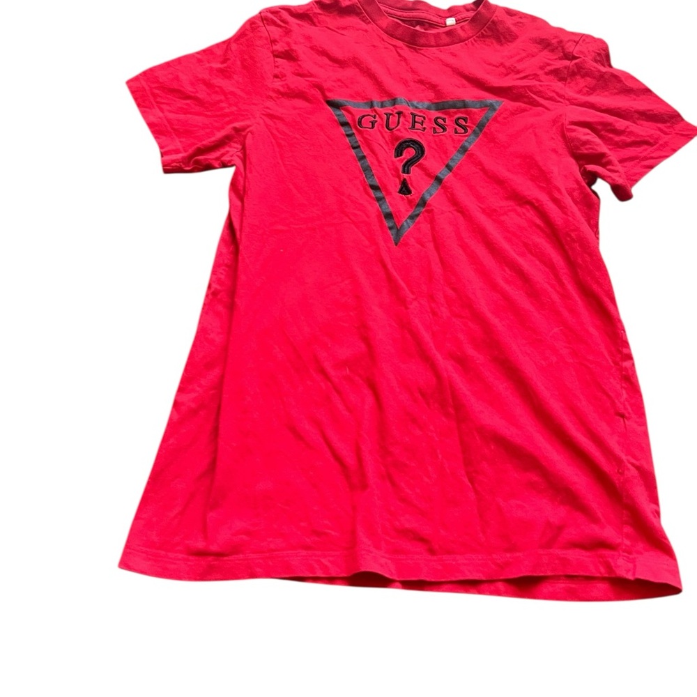 Red‎ Guess logo cotton t-shirt size M